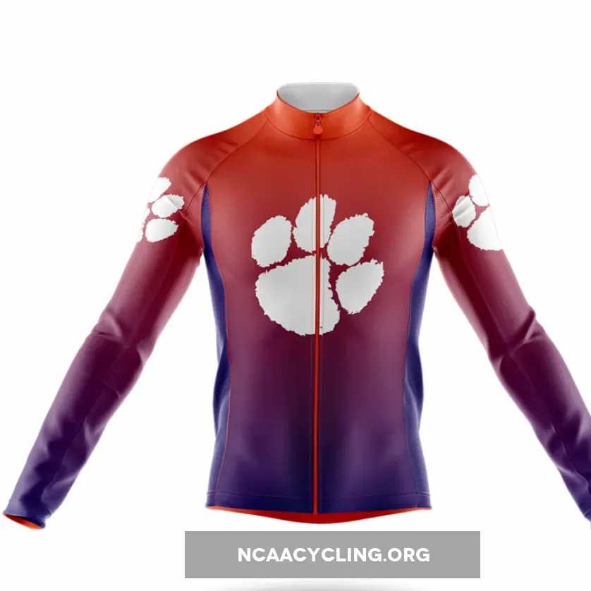 Clemson Tigers Gradient Long Sleeve Cycling Jersey
