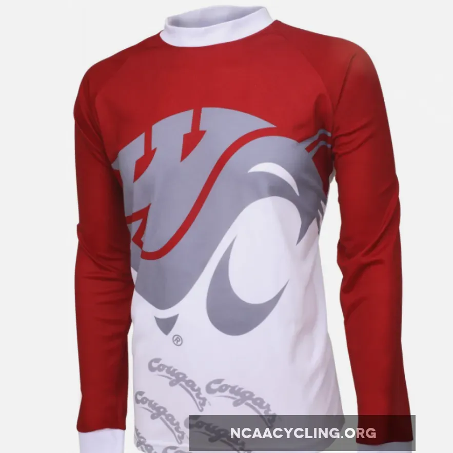 NCAA Washington State Cougars Mountain Long Sleeve Bike MTB Cycling Jerseys