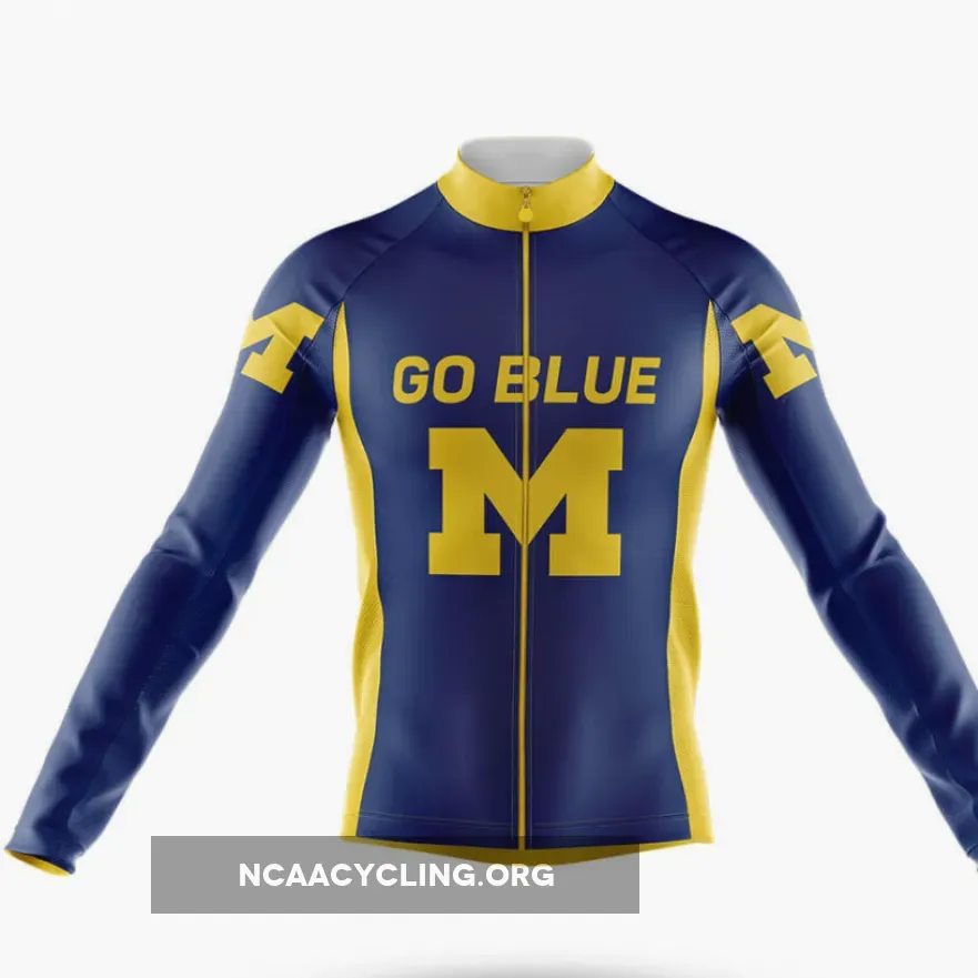 Go Blue Long Sleeve Cycling Jersey For Sale Go Blue Long Sleeve Cycling Jersey For Sale