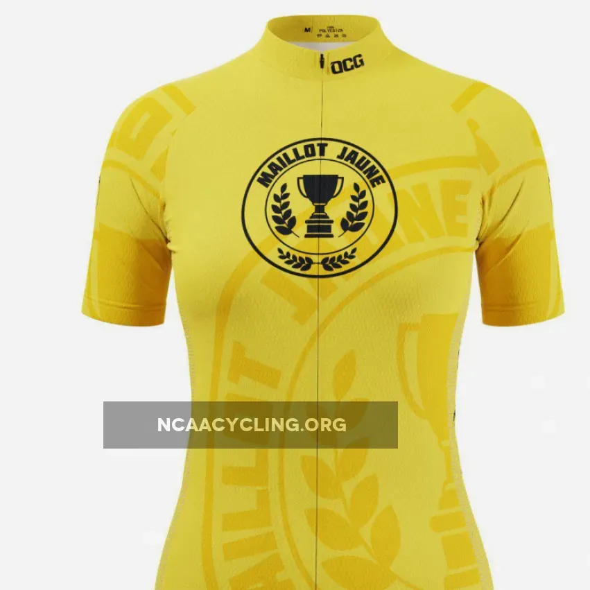 Women's Yellow Leaders Maillot Jaune Short Sleeve Cycling Jersey
