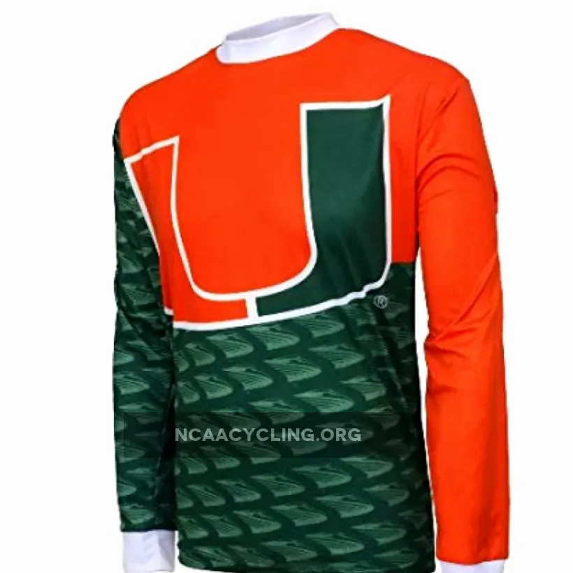 NCAA UM, The U of M, University of Miami (FL) Hurricanes Mountain Long Sleeve Bike MTB Cycling Jerseys