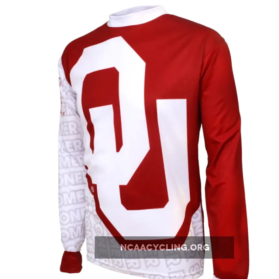 NCAA OU University of Oklahoma Sooners Mountain Long Sleeve Bike MTB Cycling Jerseys