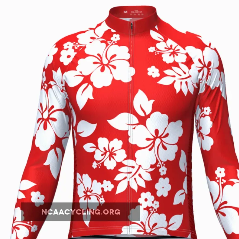 Hawaiian Long Sleeve Shirt - Men's Hawaiian Shirt Aloha Floral Long Sleeve Cycling Jersey