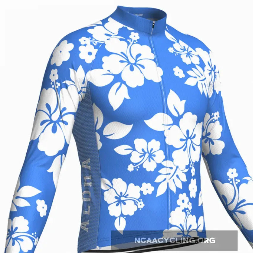 Hawaiian Long Sleeve Shirt - Men's Hawaiian Shirt Aloha Floral Long Sleeve Cycling Jersey