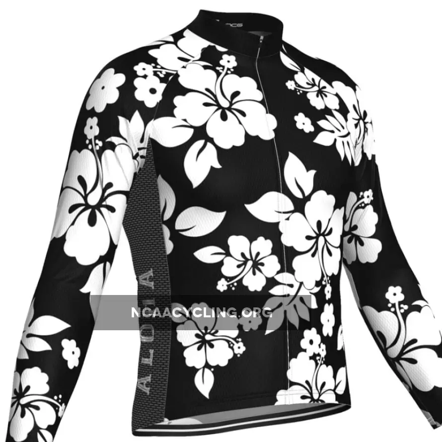 Hawaiian Long Sleeve Shirt - Men's Hawaiian Shirt Aloha Floral Long Sleeve Cycling Jersey