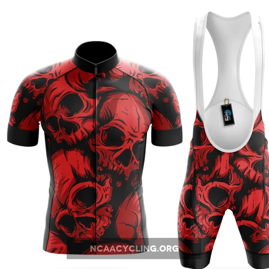 Red Skulls - Men's Cycling Kit / Full Set For Sale