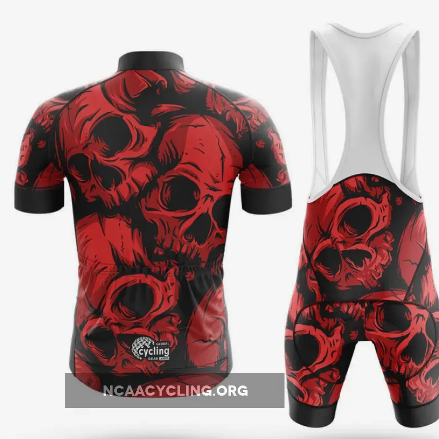 Red Skulls - Men's Cycling Kit / Full Set For Sale
