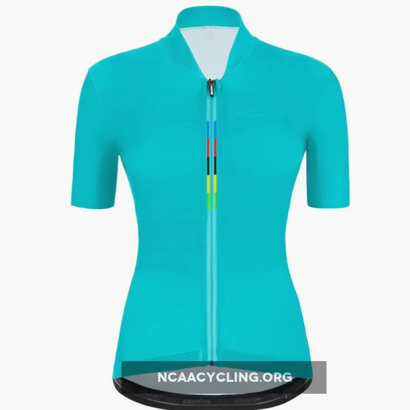Santini UCI Rainbow Woman Jersey - Light Blue RE95475SCIAUCI For Sale