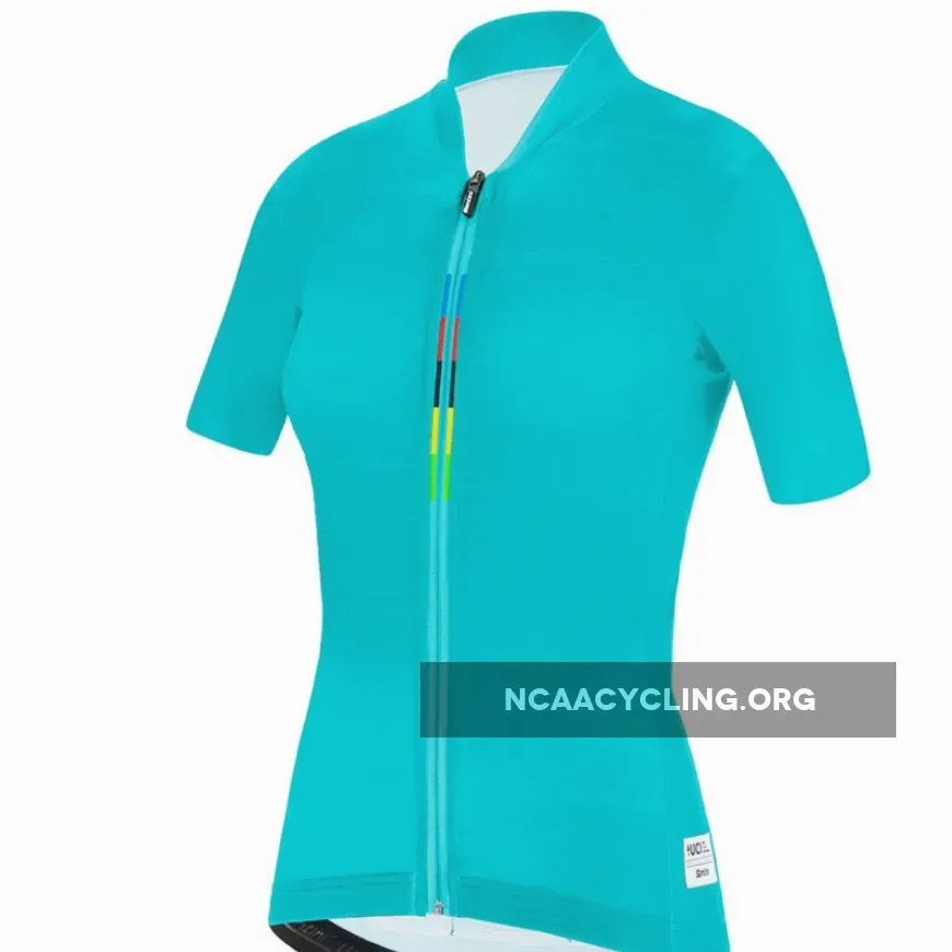 Santini UCI Rainbow Woman Jersey - Light Blue RE95475SCIAUCI For Sale