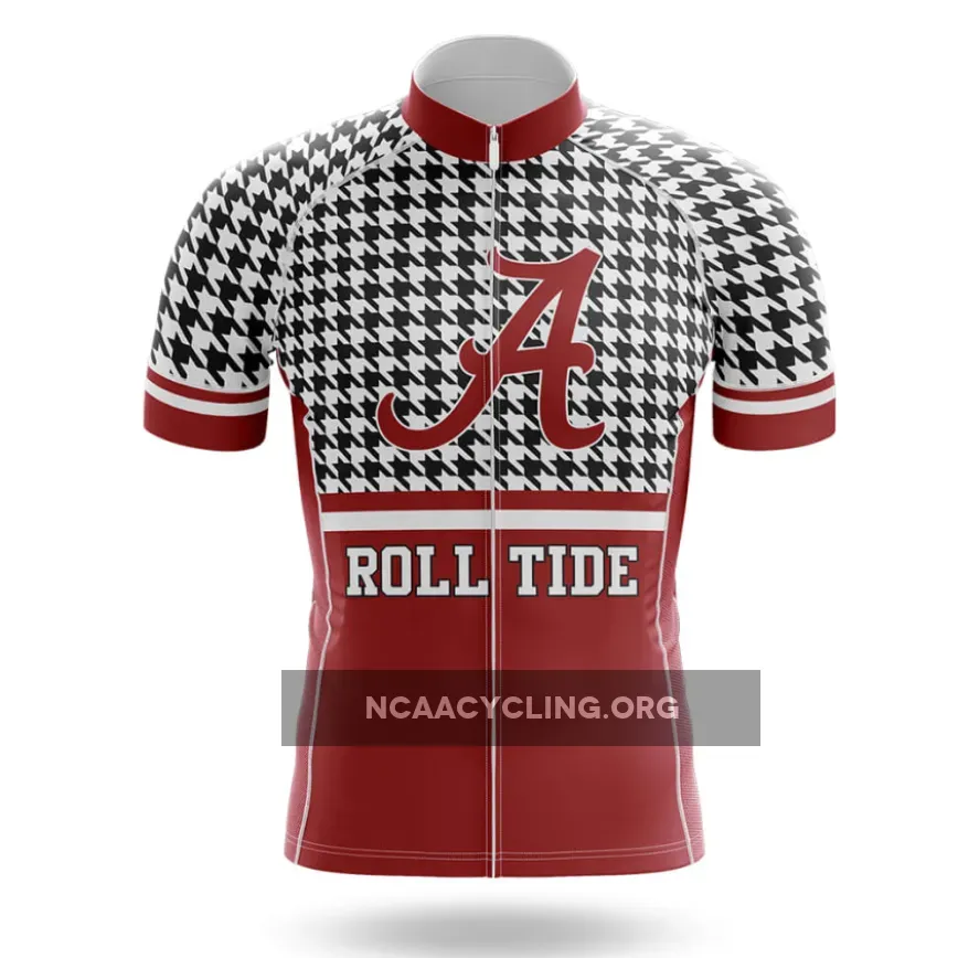Crimson Tide Houndstooth Pattern Cycling - Jersey Only