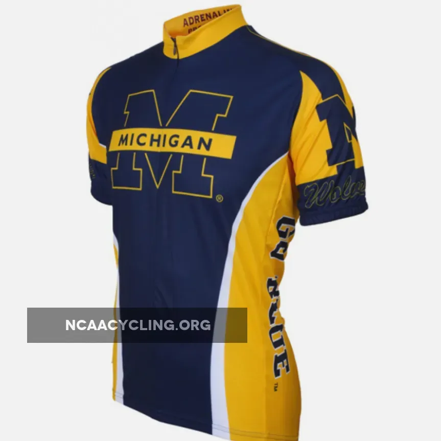 NCAA UM, U-M, U of M, UMich, University Of Michigan Wolverines Cycling Jerseys