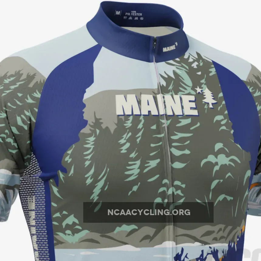 Men's Maine State Flag Short Sleeve Cycling Jersey