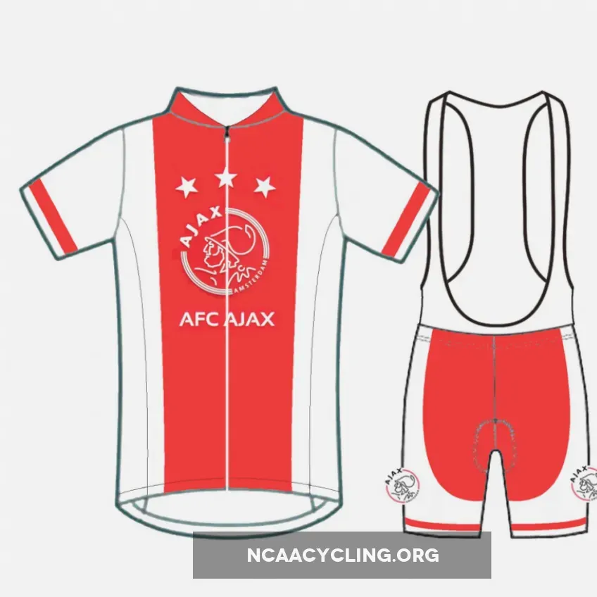 AFC Ajax Amsterdam Cycling Jersey and Bib Shorts Set for Mens Full Zip Jersey and Bib Short умень