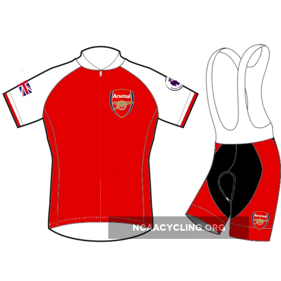 Arsenal FC Authentic Short Sleeve Cycling Team Jerseys and Bib Shorts.