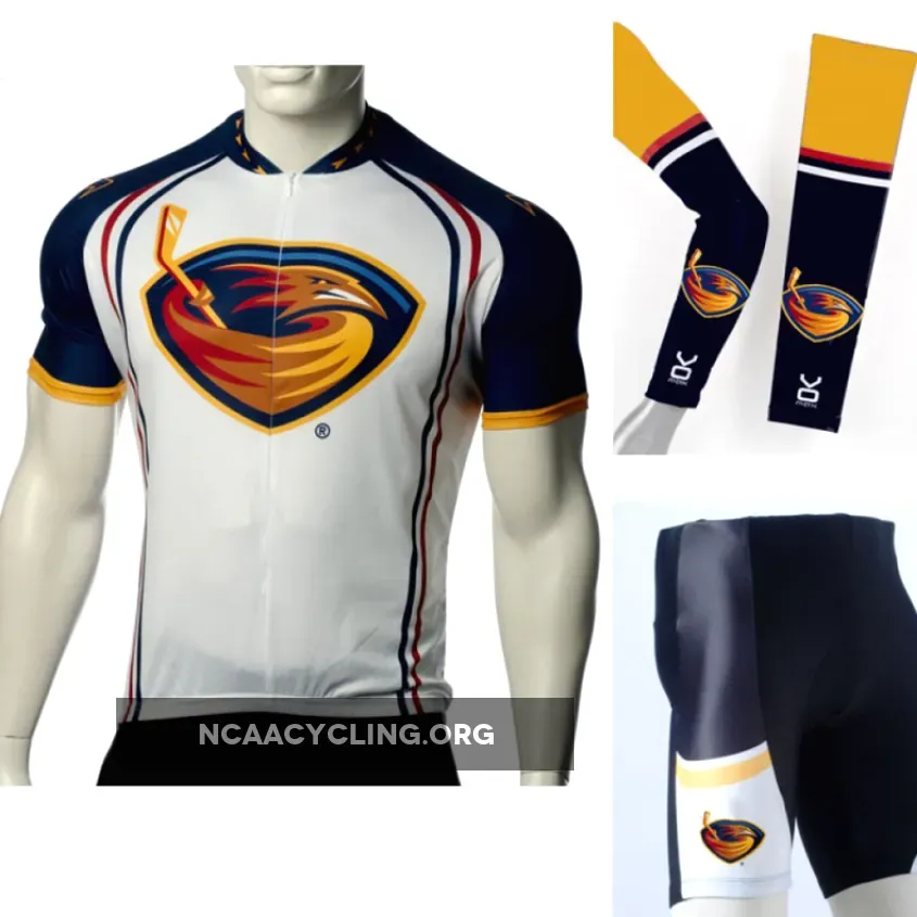 Atlanta Thrashers Cycling Jerseys Shorts and Arm Warmers Set White Black Gold.