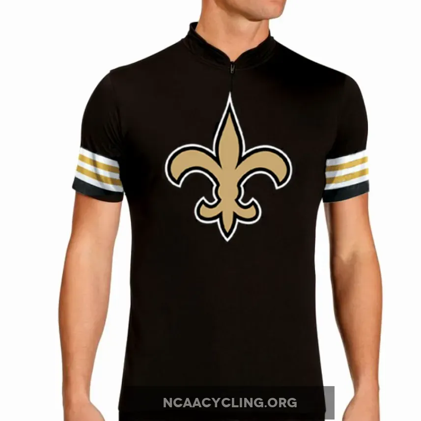 Authentic New Orleans Saints NFL Cycling Jersey Black Road Bike Fleece Jacket