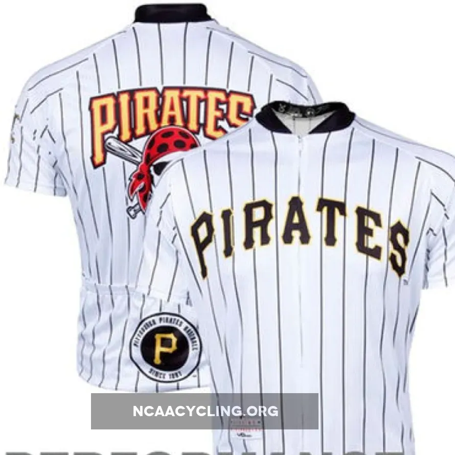 Authentic Pittsburgh Pirates Baseball Cycling Jersey White/Black/Gold