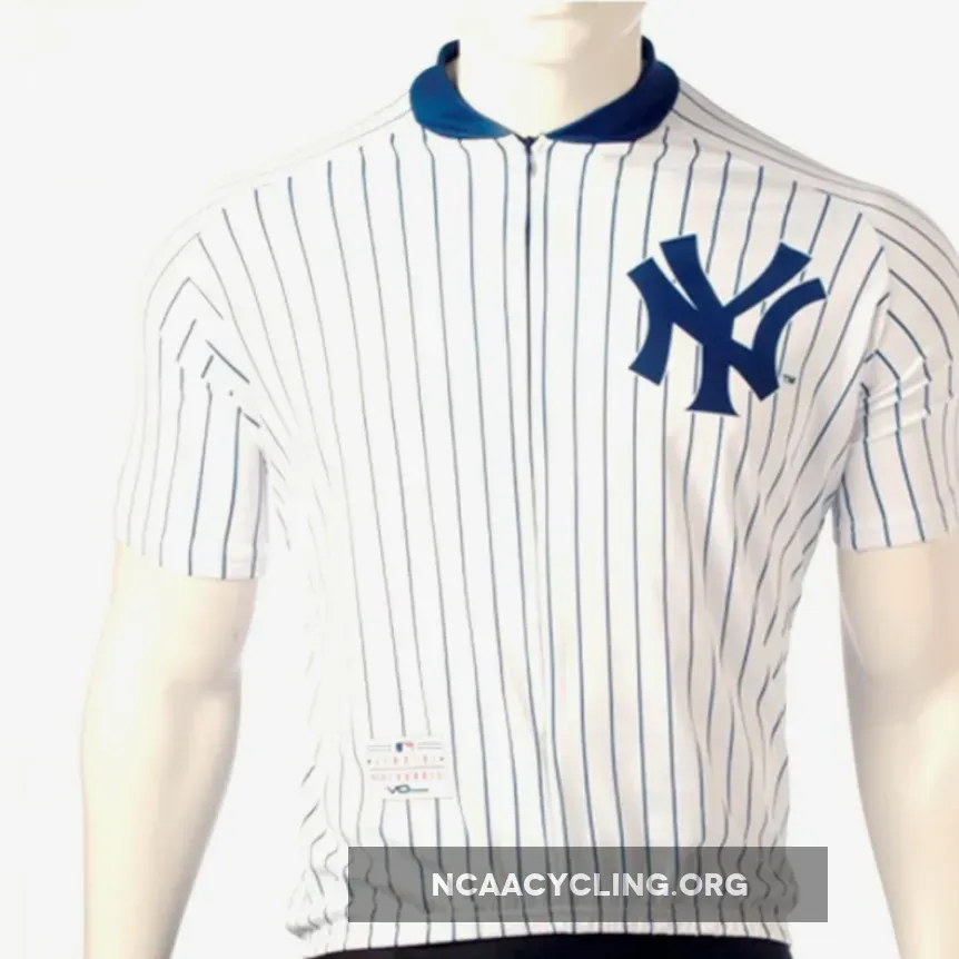 Blue/White New York Yankees Pinstripe Cycling Jersey
