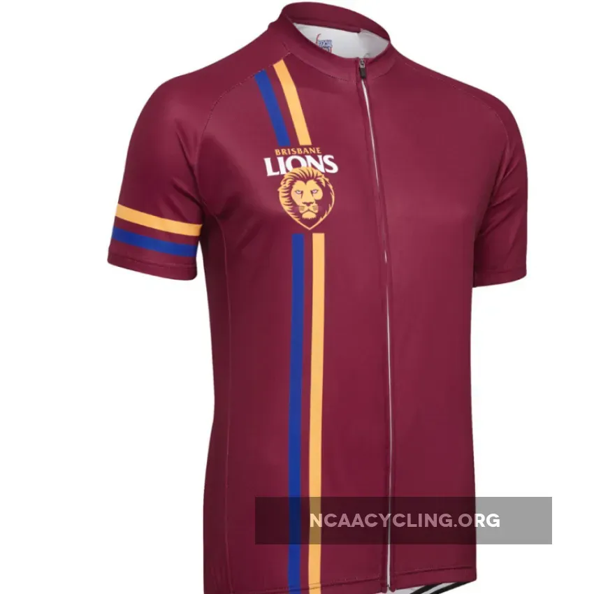 Brisbane Lions Cycling Jersey - AFL Team Short Sleeve Mountain and Road Bike Fit.
