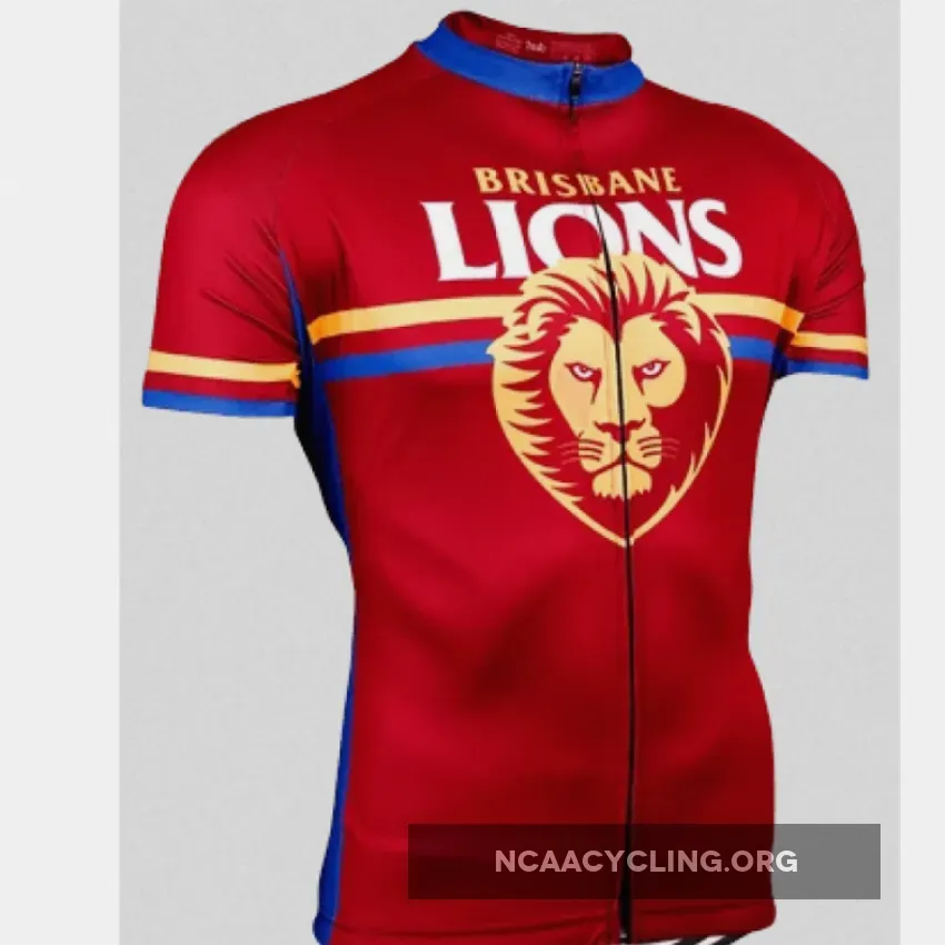 Brisbane Lions Cycling Jersey - Official Team Short Sleeve Red/Blue/Yellow Cycling Apparel