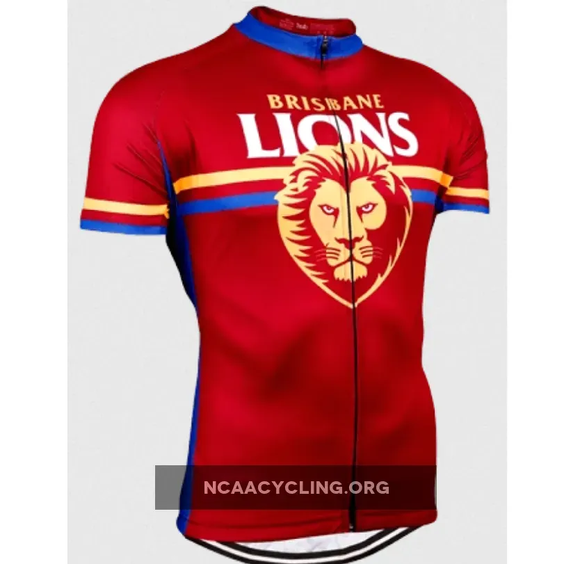 Brisbane Lions Team Short Sleeve Cycling Jersey Football Kit Red/Blue Cycling T-Shirt