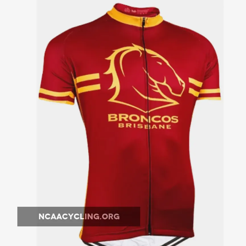 Broncos Cycling Jerseys Official Brisbane NLl Cycling Apparel Maroon Gold Edition