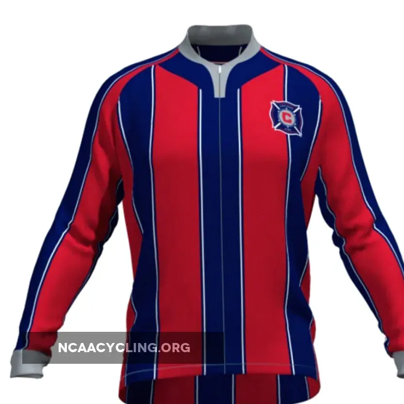 Chicago Fire Cycle Jersey, Long Sleeve, Sporty Style Official Team Cycling Apparel