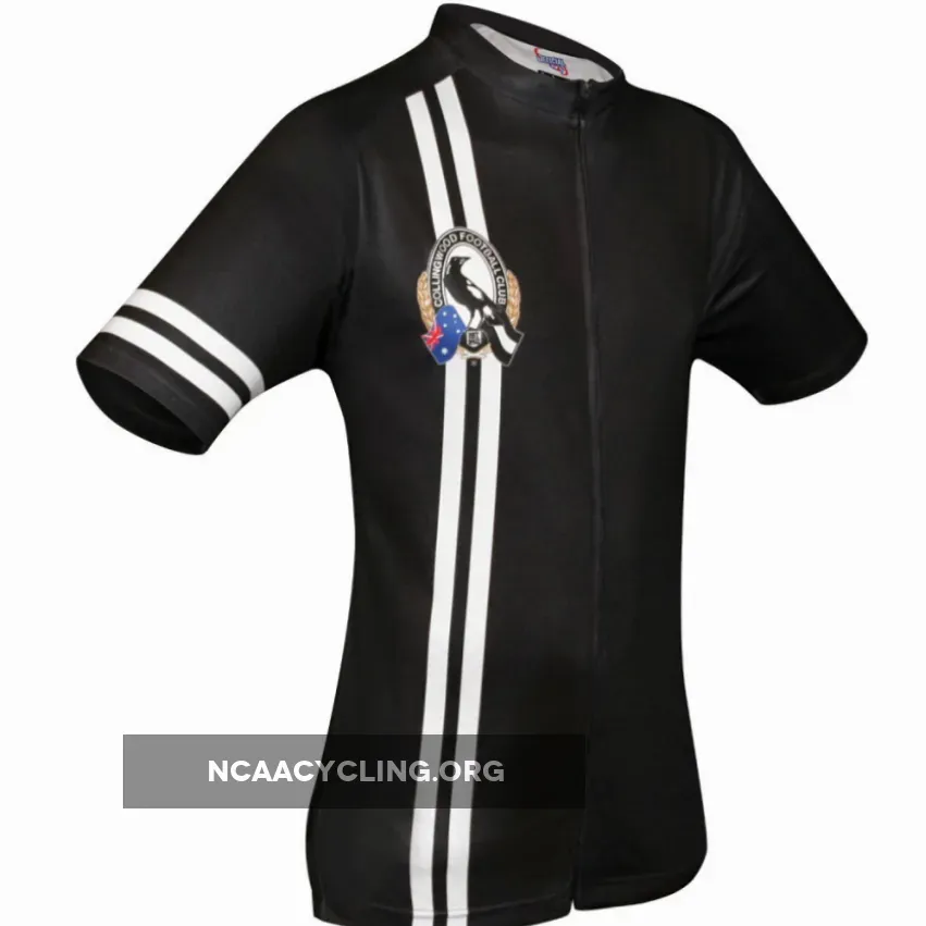 Collingwood Magpies Cycling Mountain and Road Bike Jersey Black Pop for Cycling Fans