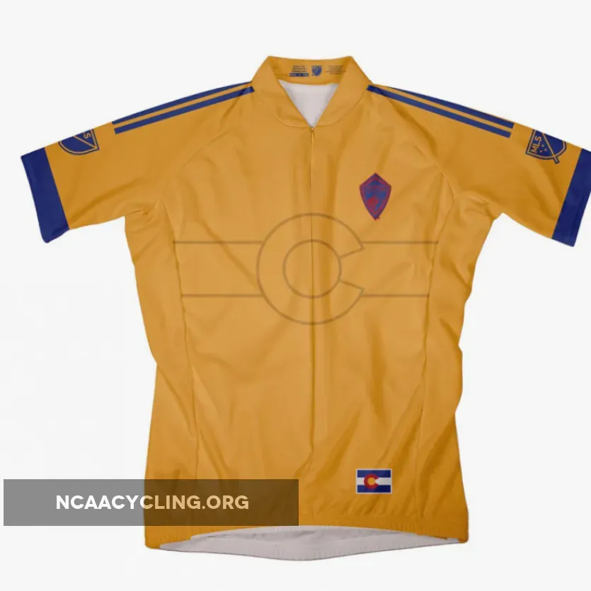 Colorado Rapids Cycling Jersey Official MLS Team Men Women Yellow Blue Gold Moisture Control Leader