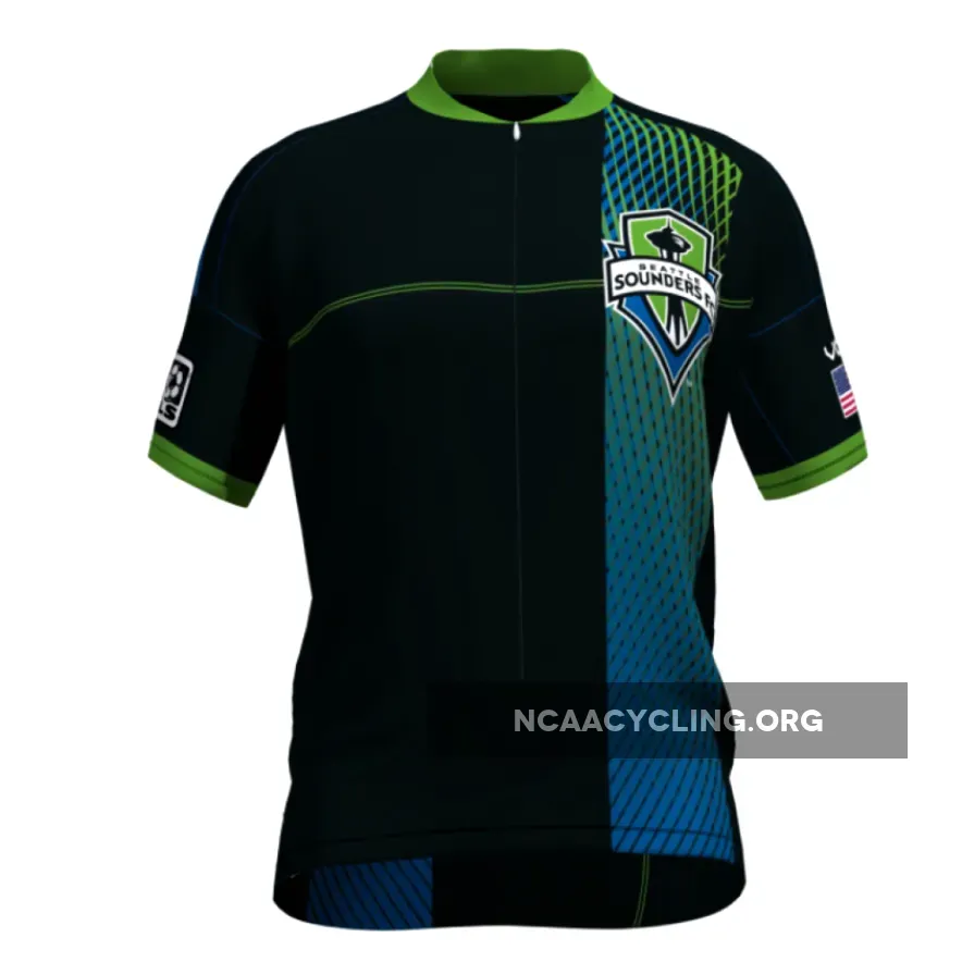 Cool Cycling Jerseys Seattle Sounders FC Black/Green/Blue Edition for Men