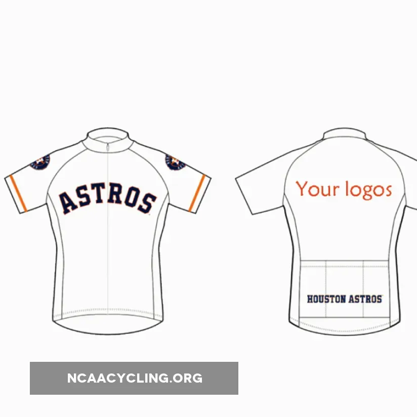 Customized Houston Astros Cycling Jersey White Orange Navy - Road Cycling.