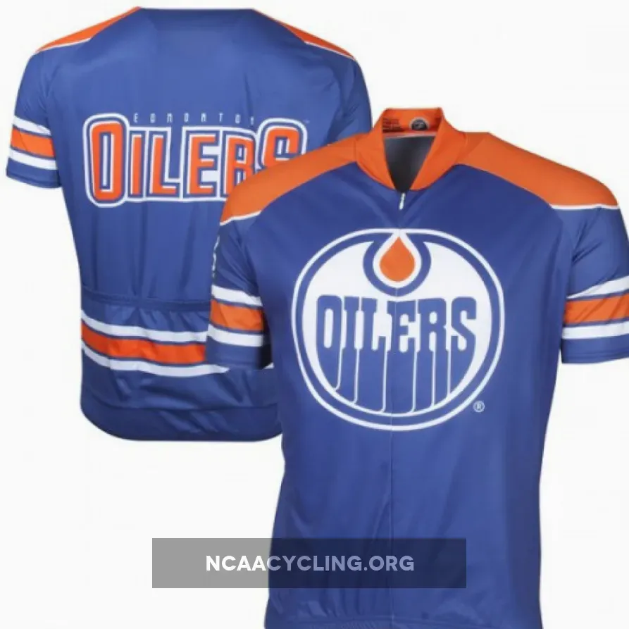 Edmonton Oilers blue cycling jersey official team kit for men
