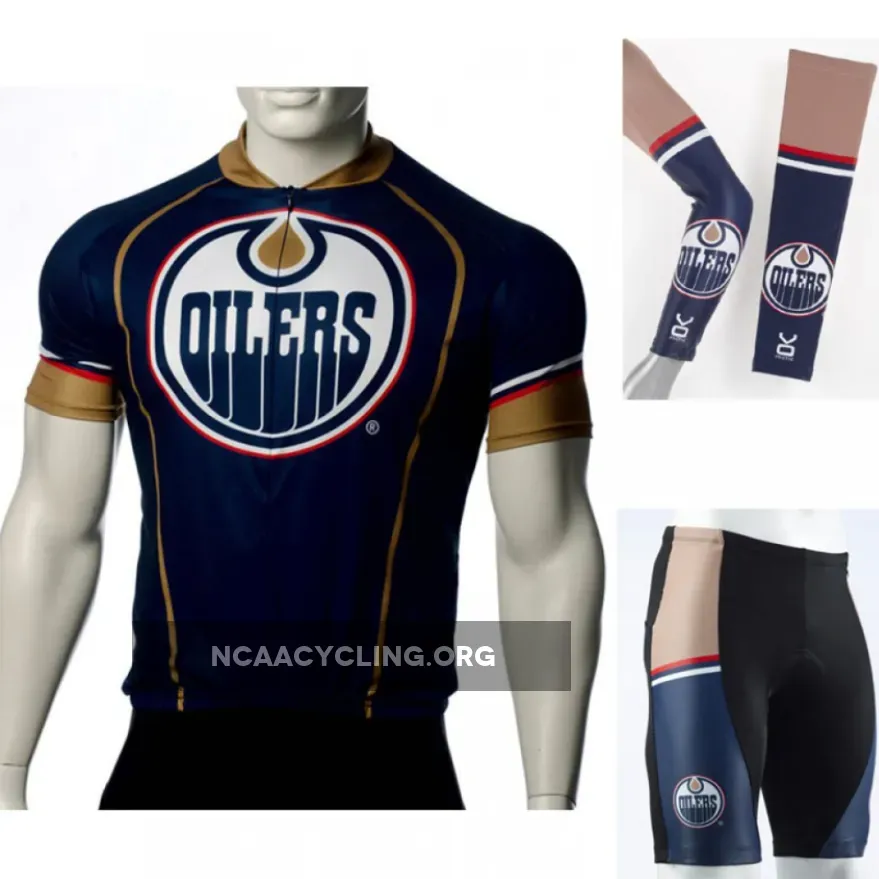 Edmonton Oilers Cycling Team Uniform Bib Shorts Arm Warmers Set
