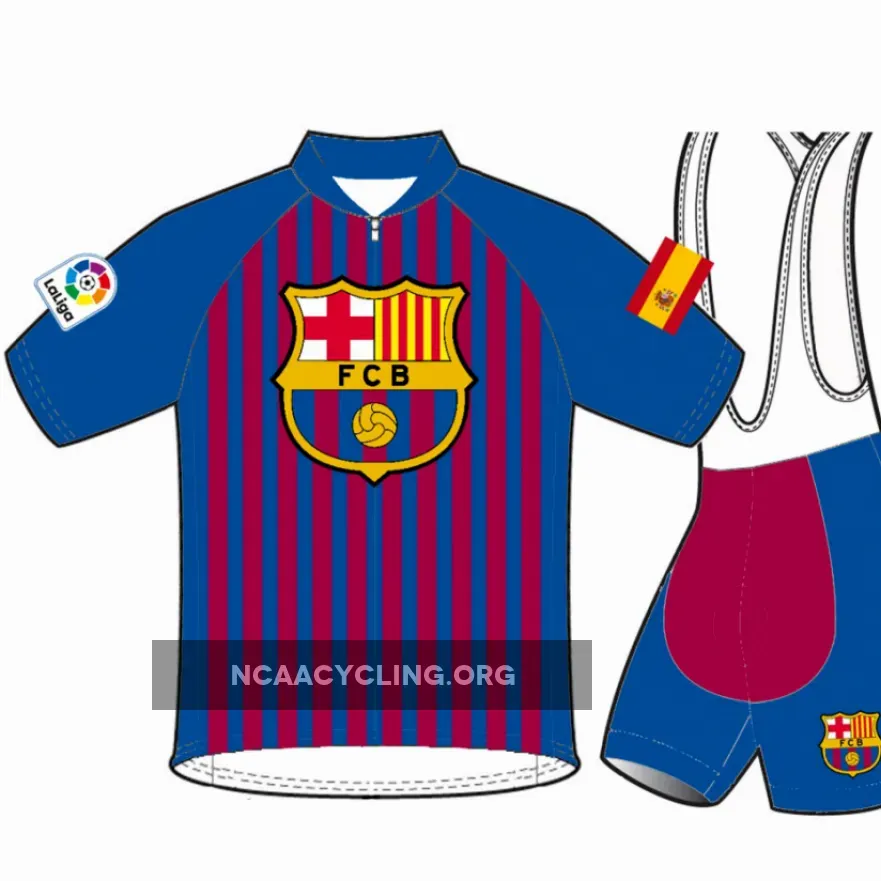 FC Barcelona Cycling Jersey and Bib Shorts Blue/Red Training Equipment for Professionals