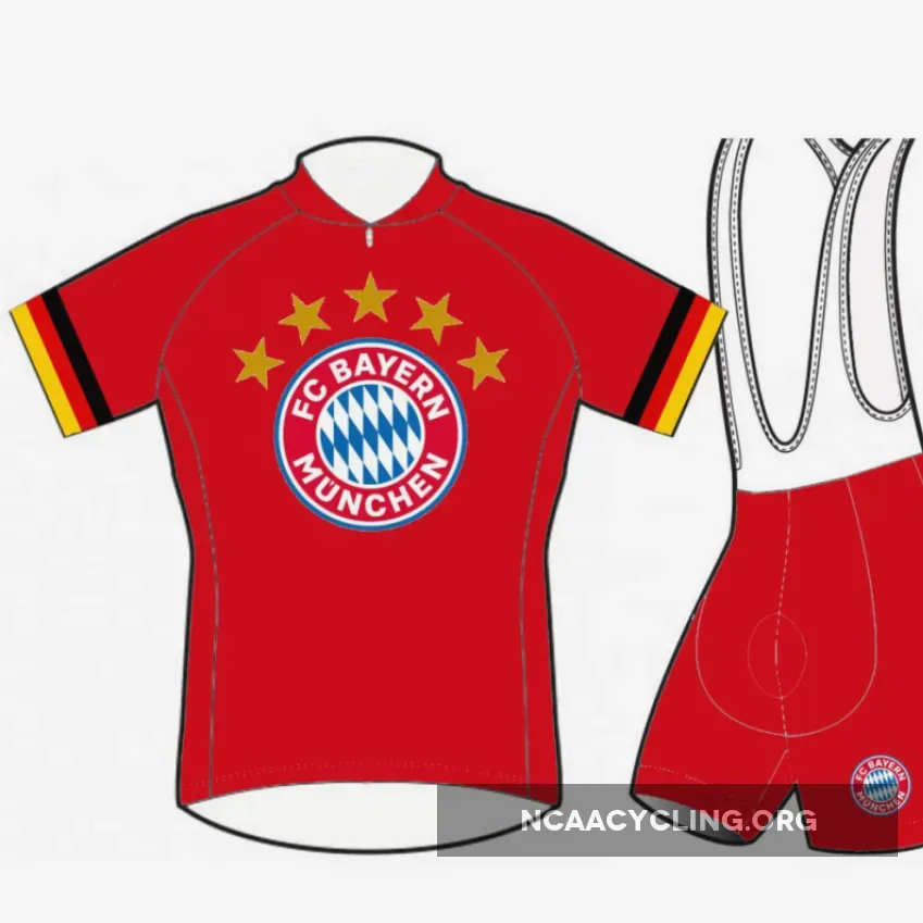 FC Bayern Munich Men's Cycling Shorts and Jersey Set Red & White
