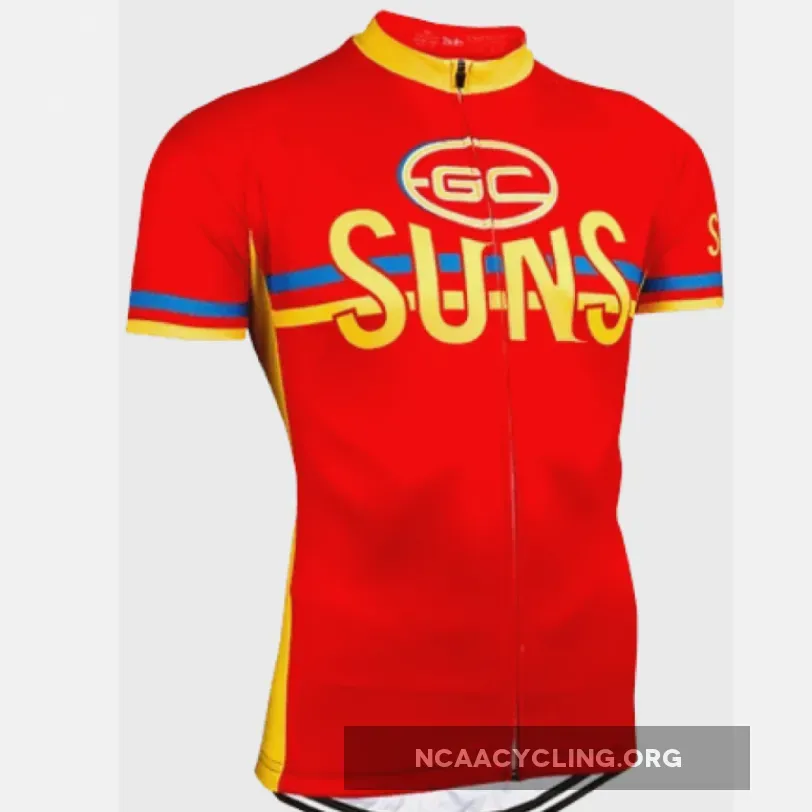 Gold Coast Suns Cycling Jersey Men's Short Sleeve Red/Yellow/Blue Football Team Fan Gear