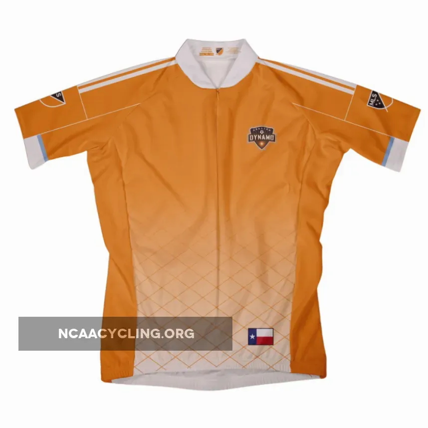 Houston Dynamo Men's Cycling Jersey, Texas Flag Design, Grey, White, Orange