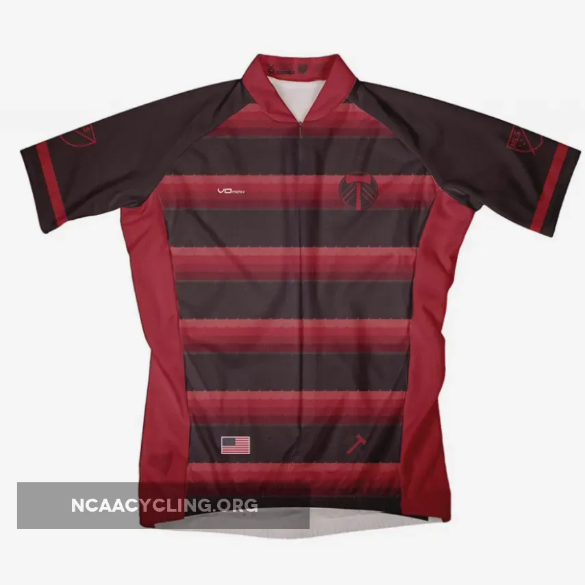 Inspired Cycling Gear: MLS Portland Timbers Cycling Jersey Red Striped Design for Men Adult