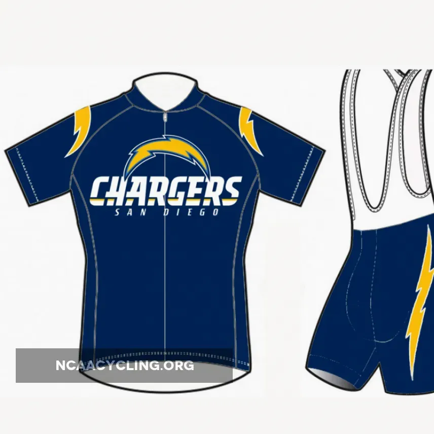 Los Angeles Chargers Cycling Bib Shorts NFL Team Jersey Shorts Blue/Yellow/White.