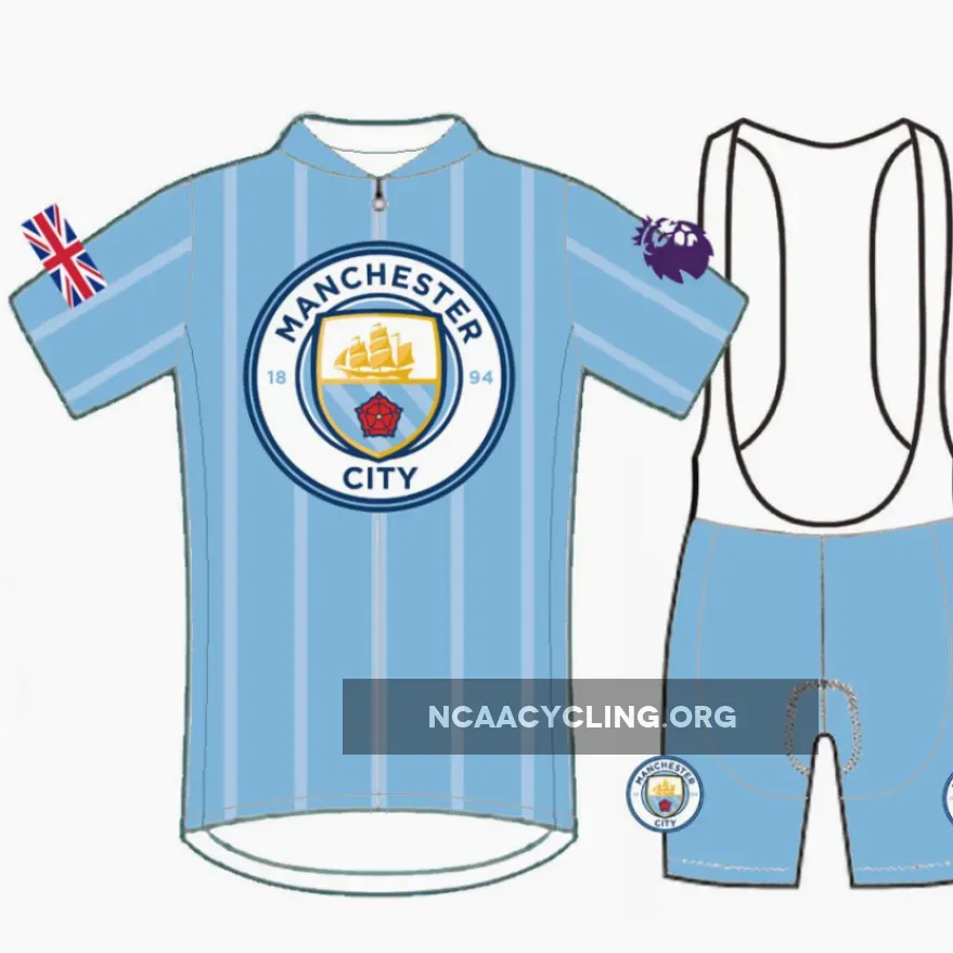 Manchester City Official Road Cycling Kit Sports Jersey and Bib Shorts