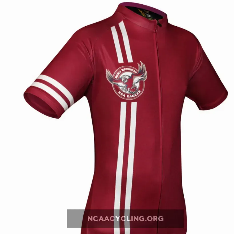 Men's NRL Manly-Warringah Sea Eagles Short Sleeve Cycling Jersey Premium Mesh Fabric