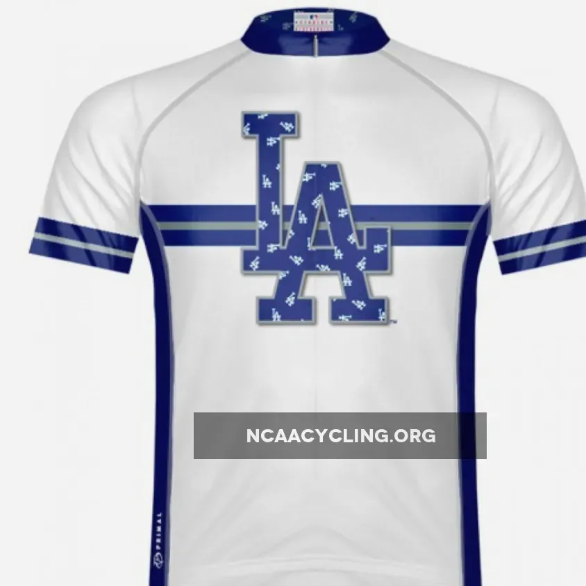 MLB Los Angeles Dodgers Cycling Jersey Cycling White Blue Grey Authentic Team Los Angeles