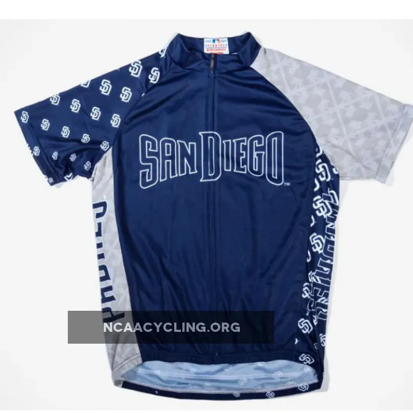 MLB San Diego Padres Cycling Jersey Navy Blue Short Sleeve | Official Team Cycling Gear for Fans