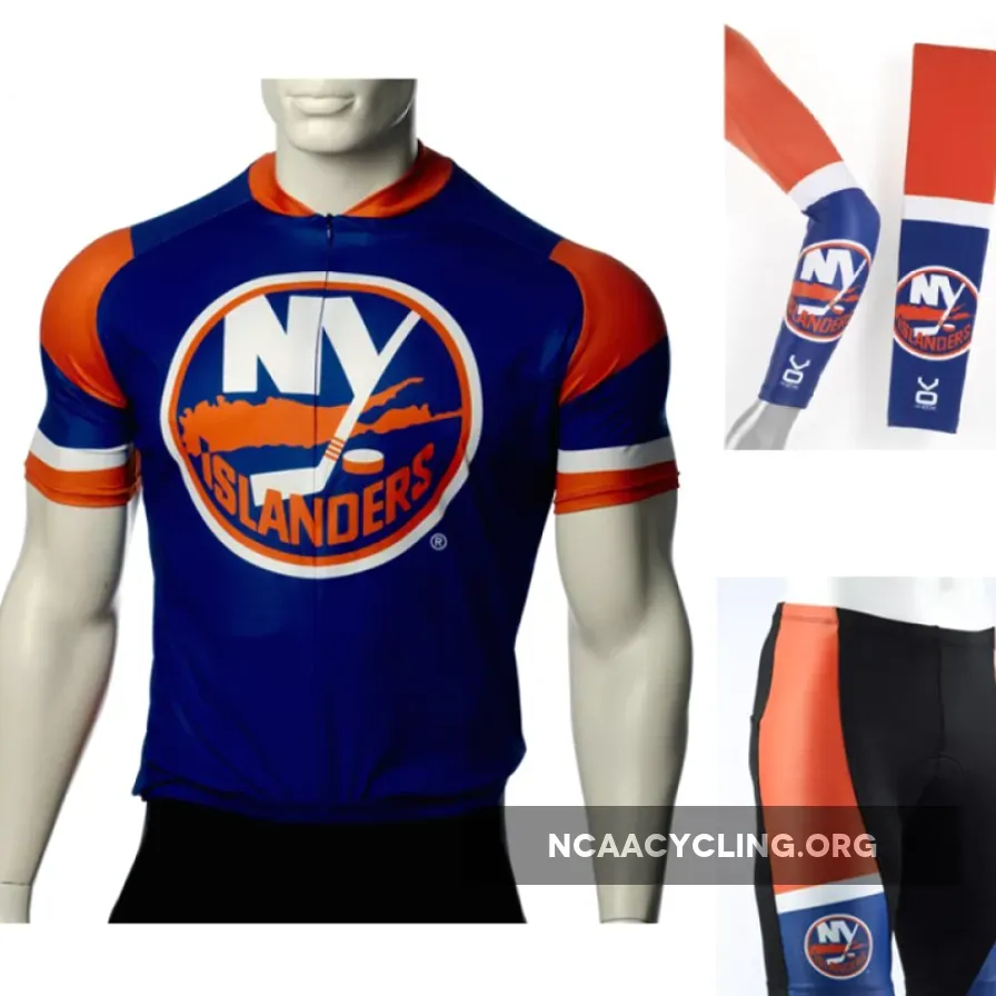 New York Islanders Cycling Jersey Bib Shorts Arm Warmers for Men SHINY inlet