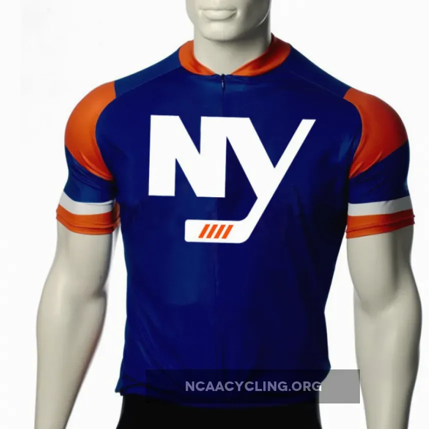 New York Islanders Cycling Jersey Blue & Orange 2024 Cycling Design
