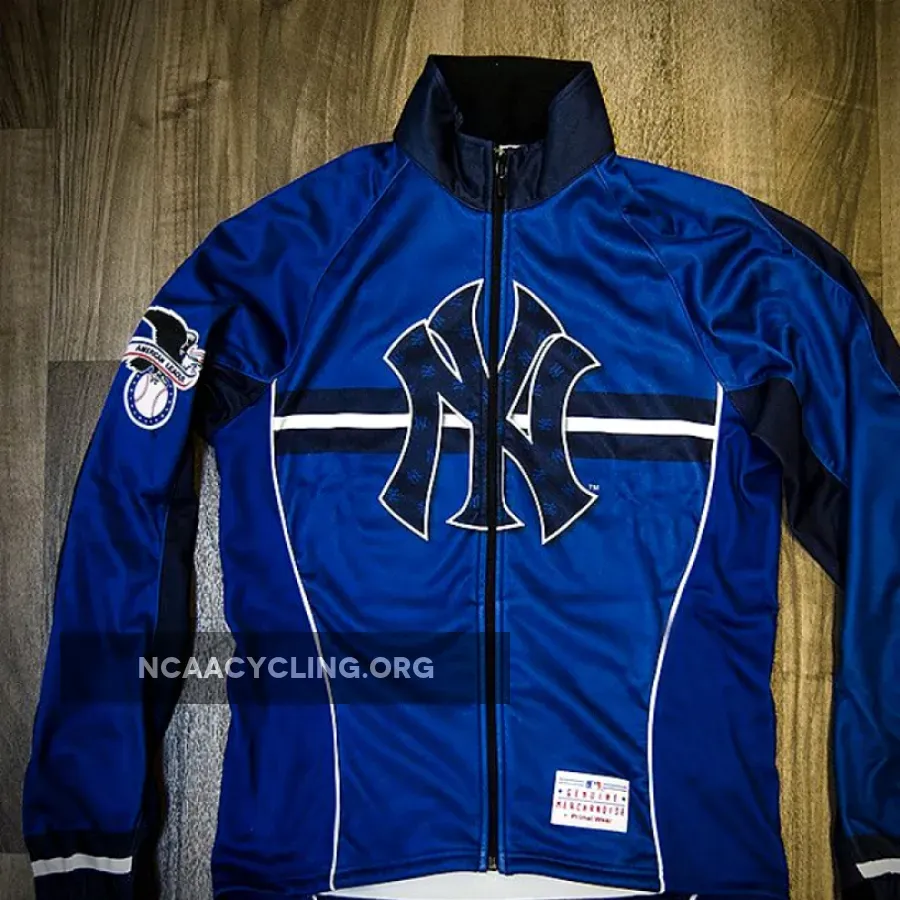 New York Yankees Official Long Sleeve Cycling Jersey Blue/White/Navy