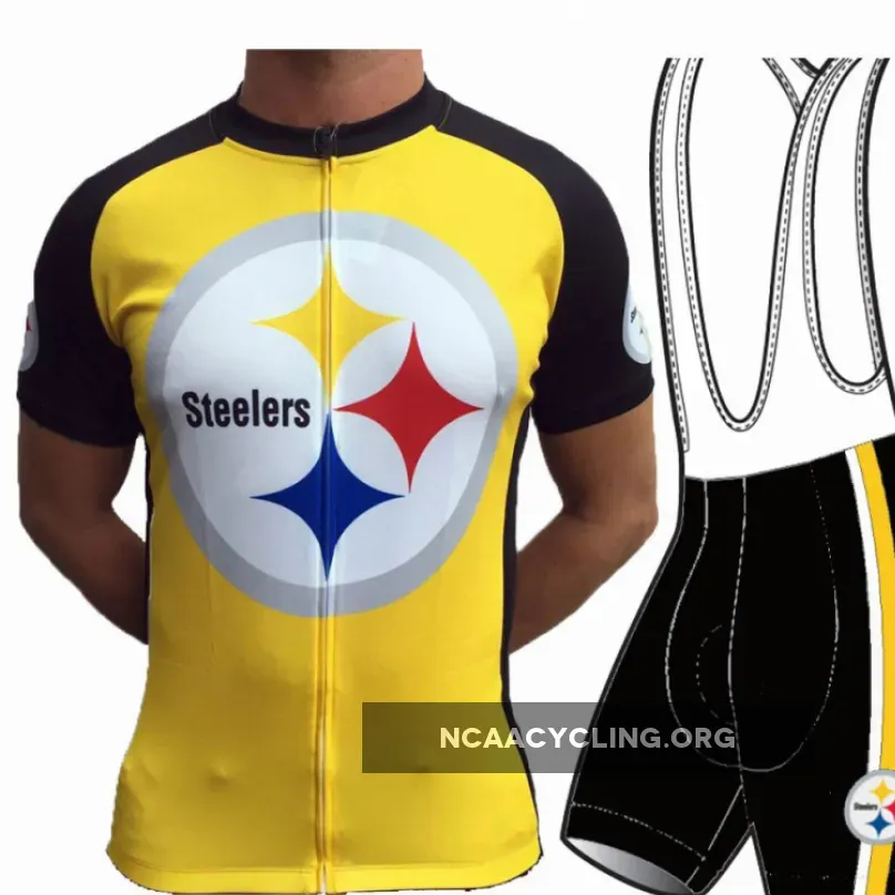 NFL Pittsburgh Steelers Short Sleeve Cycling Umbrella Friendly Jersey