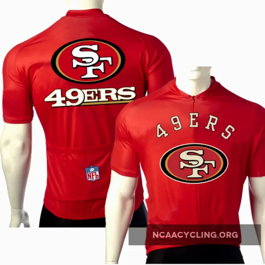 NFL San Francisco 49ers Cycling Jersey Authentic Red-Black-Gold NINERS Fans