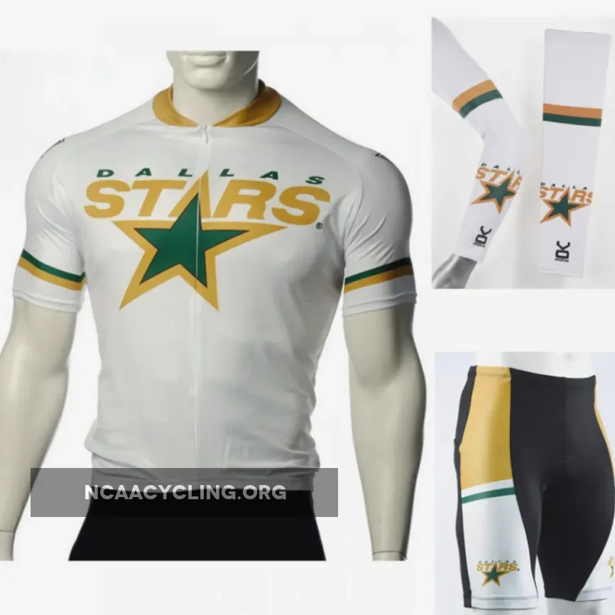 NHL Dallas Stars Cycling Jersey and Bib Shorts Set with Arm Warmers
