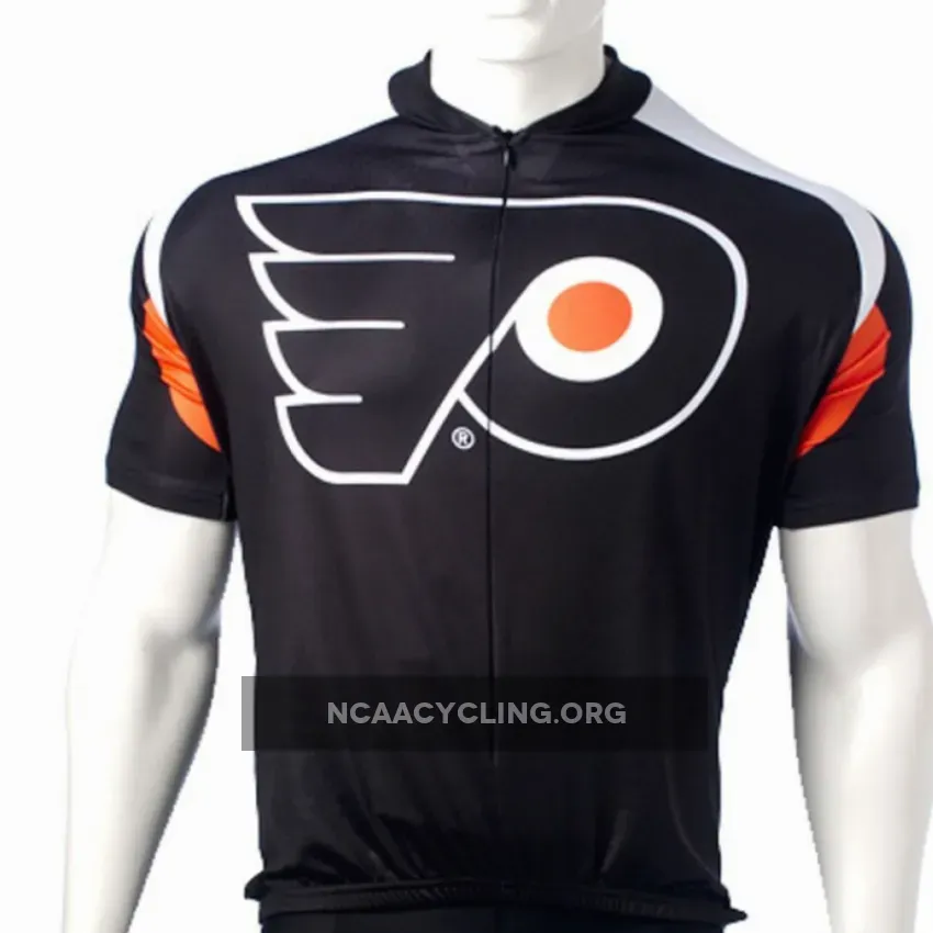NHL Men's Philadelphia Flyers Cycling Jersey Official Team Style Black/Orange/White Uniform